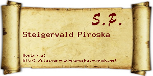 Steigervald Piroska névjegykártya