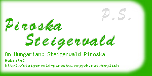 piroska steigervald business card